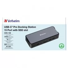 Verbatim USB-C Pro Docking Station 15 Port with SSD slot CDS-15S