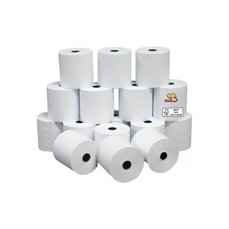 Blister 10 rotoli carta neutra 55gr 57mm x 28mt Ø 58mm per Calcolatrice