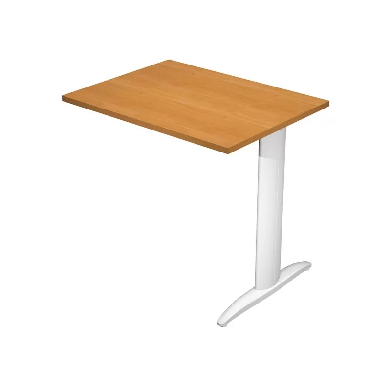 ALLUNGO REVERSIBILE DX/SX 80x60cm NOCE CHIARO gamba GRIGIO ALLUMINIO EASY