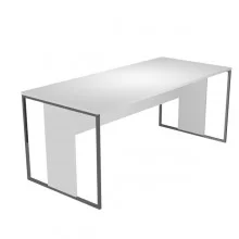 SCRIVANIA SINGOLA 160X80cm bianco - gamba ANTRACITE - ESSENCE