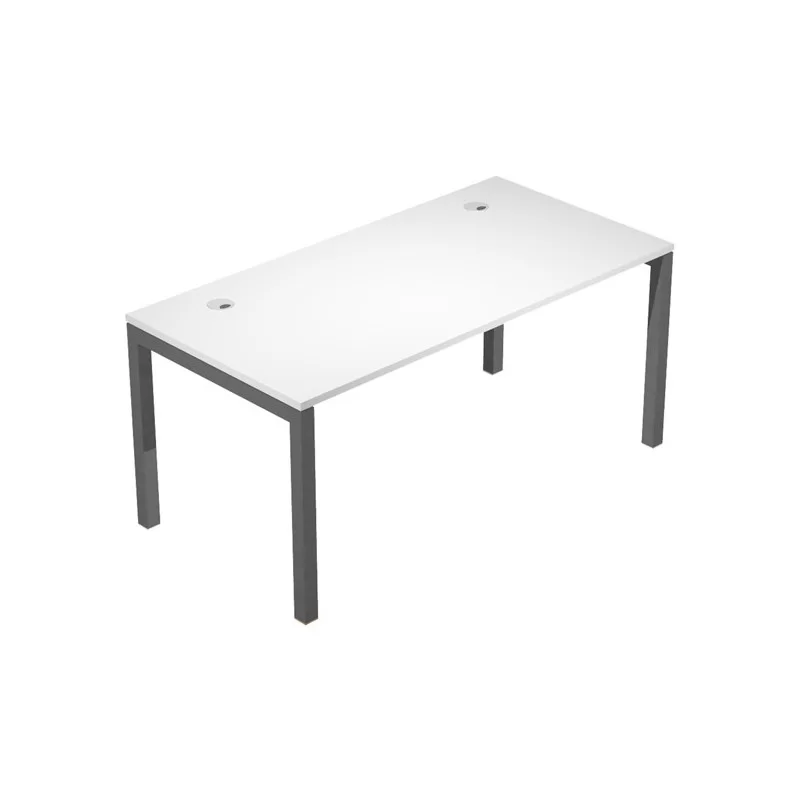 SCRIVANIA SINGOLA 120X80cm BIANCO - gamba antracite - AGORA'