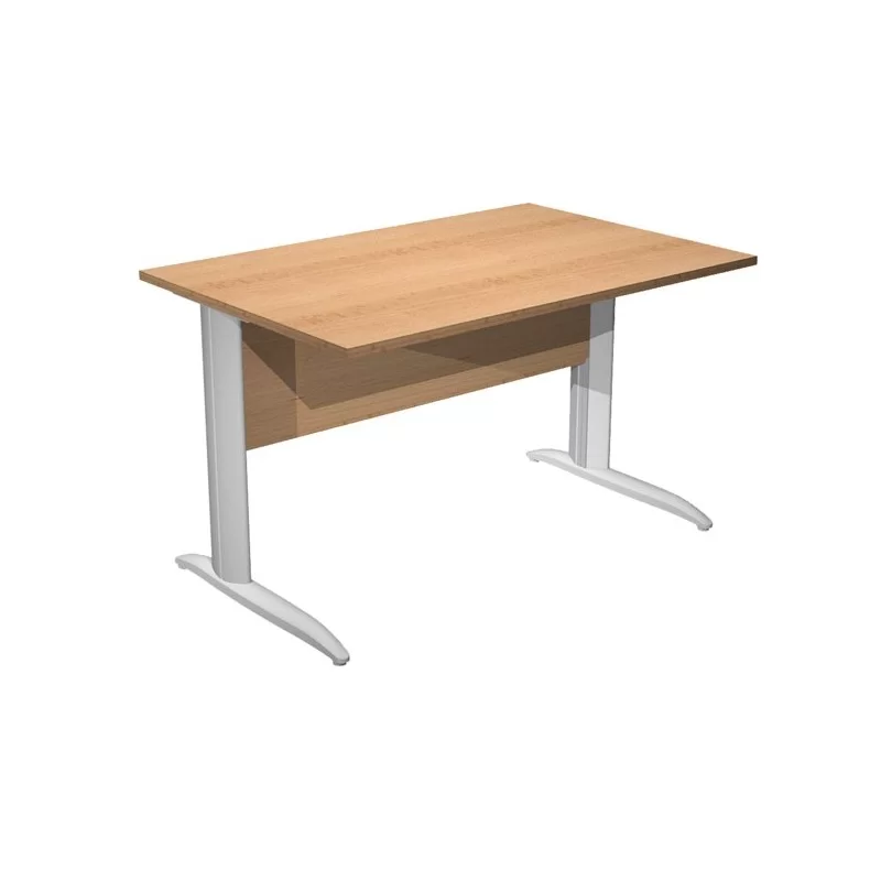 SCRIVANIA LINEARE 160X80cm FAGGIO - fianchi grigio alluminio EASY