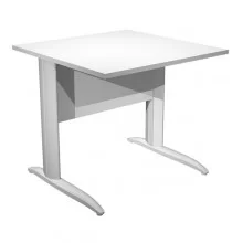 SCRIVANIA LINEARE 80X80cm BIANCO - fianchi grigio alluminio EASY