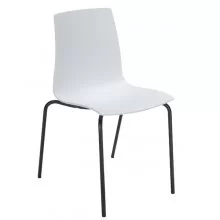 Seduta in polipropilene con base nero opaco Candy Bianco Grandsoleil (Conf.4) FUORI CATALOGO