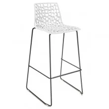 Sgabello Spider Fix base nero opaco / bianco Grandsoleil (Conf.4)