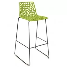 Sgabello Spider Fix base nero opaco / verde anice Grandsoleil (Conf.4)