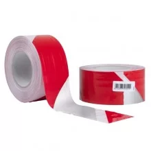 Nastro segnaletico SIGNAL 70mm x 100mt bianco/rosso riflettente Geko