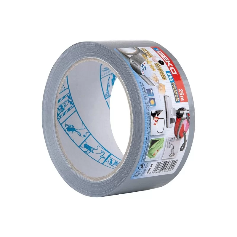 Nastro telato americano USA PREMIUM 50mmx25mt argento Geko