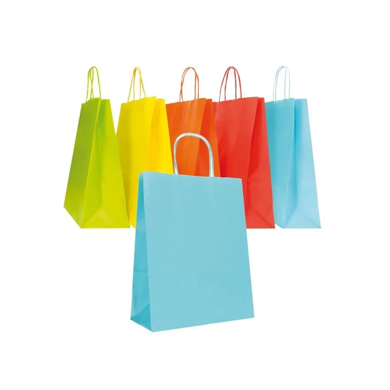 Blister 25 shopper carta kraft 26x11x35cm twisted col.ass.pri/est Mainetti Bags