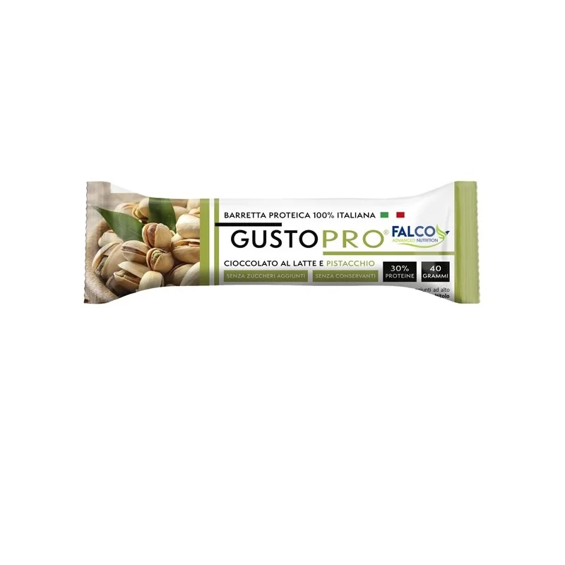 Barretta proteica GustoPro 40gr cioccolato al latte e pistacchio Falco (Conf.24)