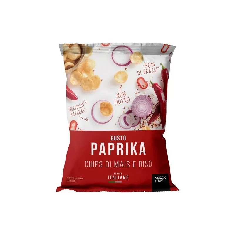 Chips di mais e riso alla paprika 70gr Snack Italy (Conf.10)