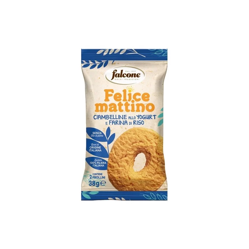 Biscotti ciambelline allo yogurt e farina di riso 38gr Falcone (Conf.44)