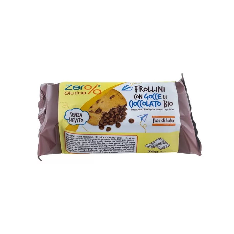 Frollini con gocce di cioccolato monodose 70gr Zerglutine (Conf.12)
