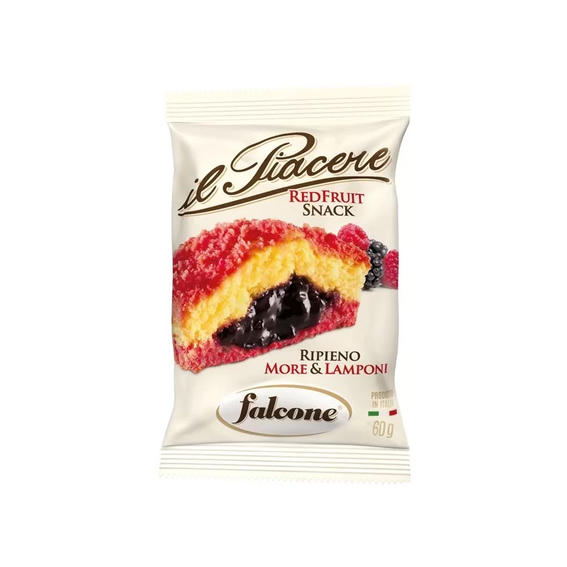 Il Piacere Red Fruit Snack ripieno more e lampone 60gr Falcone (Conf.36)