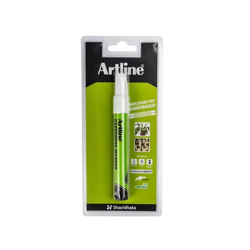 Marcatore permanente speciale giardinaggio Artline punta 2,3mm tonda bianco