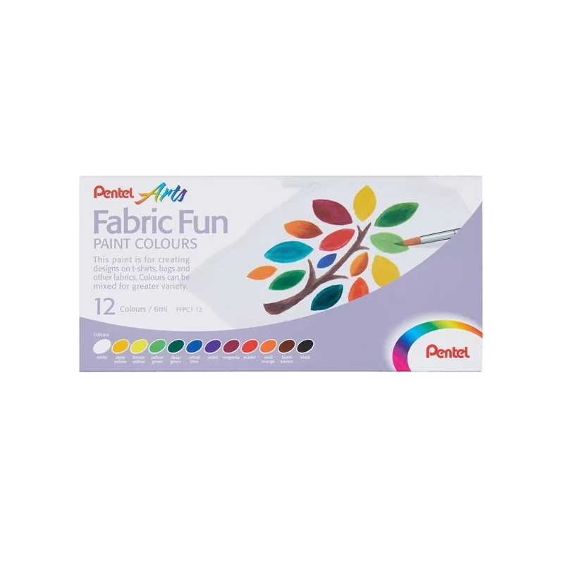 Set 12 colori base per tessuto Fabric Fun Pentel