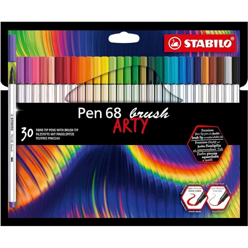 Astuccio 30 pennarelli PEN 68 Brush ARTY Line Stabilo