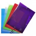 Cartella 3 lembi c/elastici in PP A4 colori ass. 56701E Crystal Colours Exacompt (Conf.25)