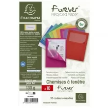Conf.10 cartelle con finestra Forever 22X31cm Colori assortiti 50200E Exacompt (Conf.10)