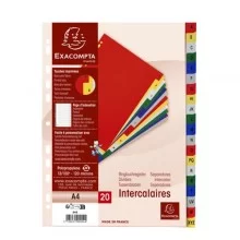 Separatore alfabetico A-Z a 20 TACCHE PPL colorato A4 94E Exacompta (Conf.20)