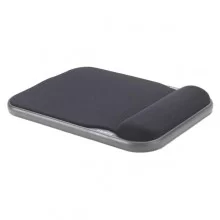 Tappetino per mouse in gel ad altezza regolabile- Nero-Kensington