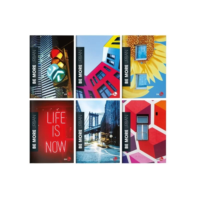 Maxiquaderno A4 36fg+2 100gr 1rigo Be More Urban 2024 BM (Conf.10) FUORI CATALOGO