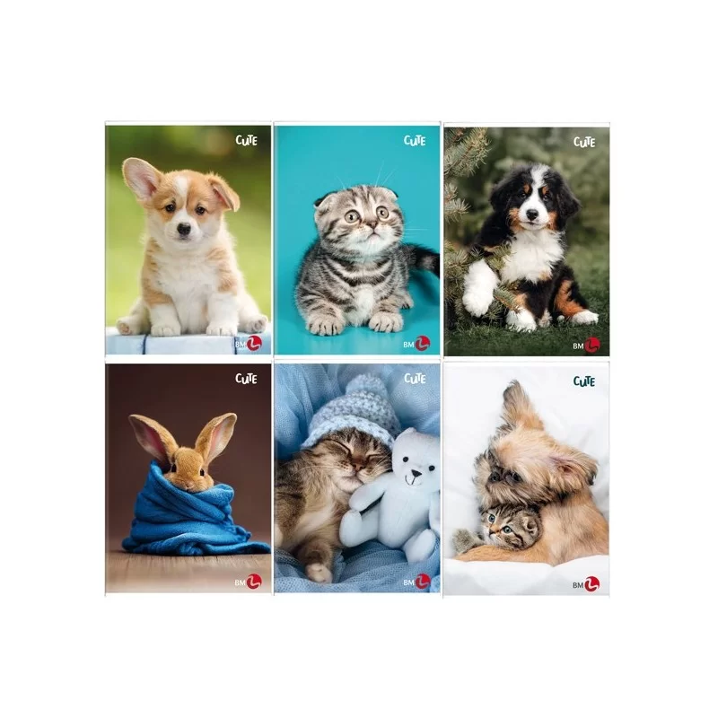 Maxiquaderno A4 40FG+2 80gr 5mm c/marigne Cute BM (Conf.10)