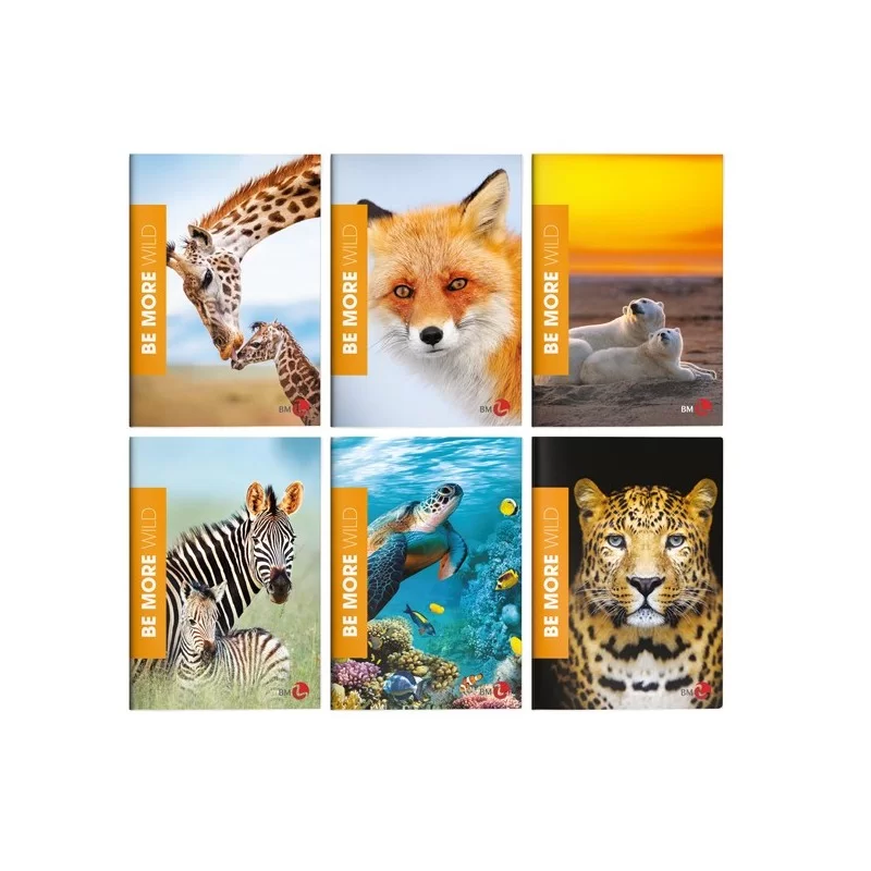 Maxiquaderno A4 36fg+2 100gr rigo di 1a WILD Be More BM (Conf.10)