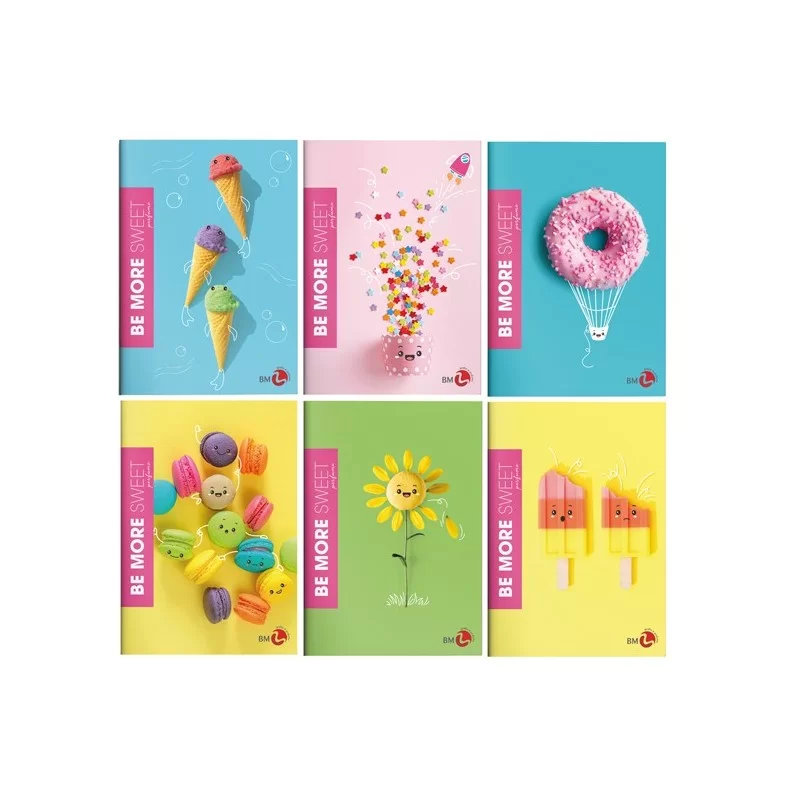 Maxiquaderno A4 36fg+2 100gr 5mm c/margine SWEET Be More BM (Conf.10)