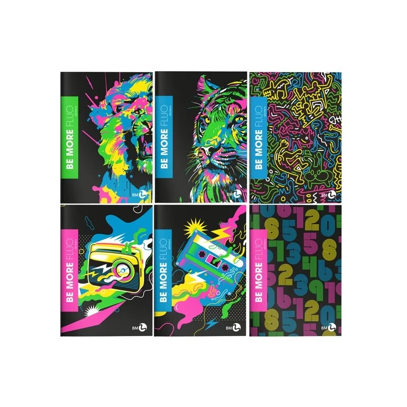 Maxiquaderno A4 36fg+2 100gr 5mm Be More FLUO BM (Conf.10) FUORI CATALOGO