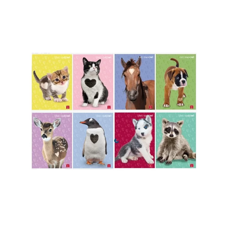 Maxiquaderno A4 80gr 40+2fg 1rigo Cuccioli Pigna (Conf.10) FUORI CATALOGO