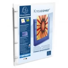 Raccoglitore pers. 4 anelli Ø 15 mm in PP A4 trasp. 51968E KREACOVER Exacompta (Conf.12)