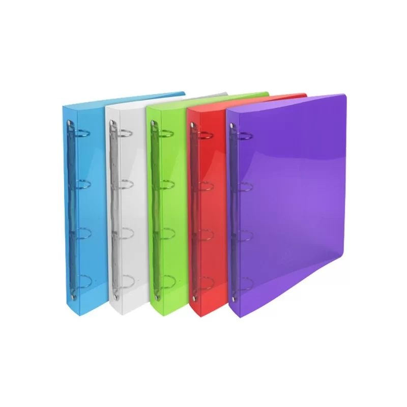 Raccoglitore Pp rigato Crystal Colours 4anelli 30mm A4 maxi 5 col.assExacompta (Conf.20)