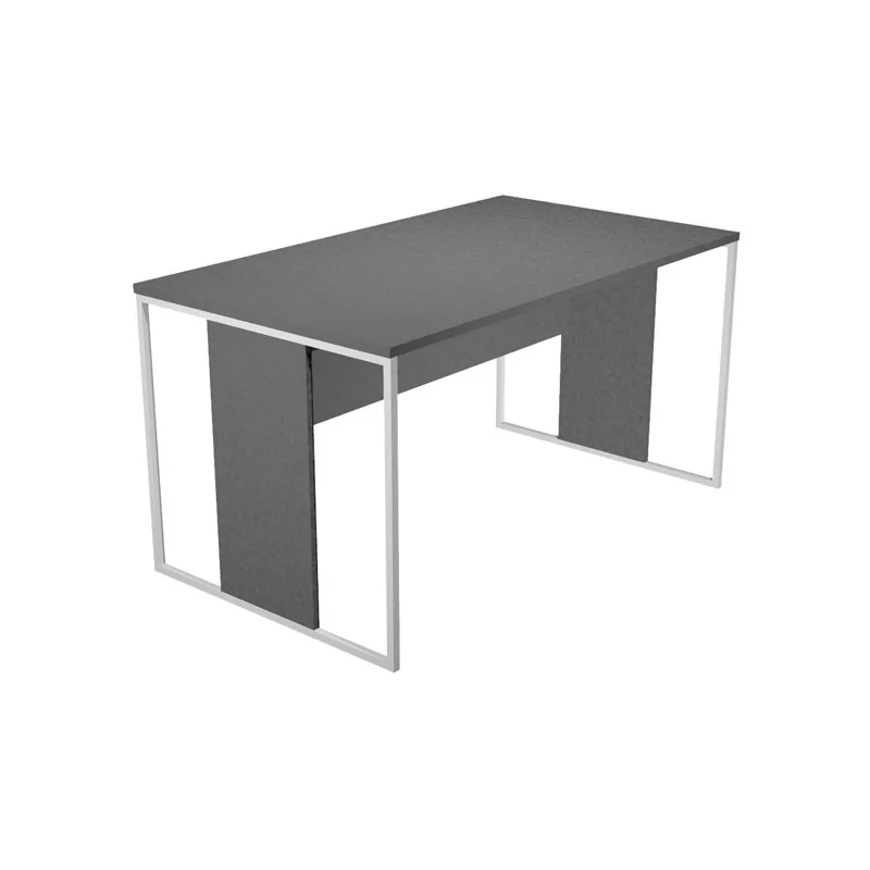 SCRIVANIA SINGOLA 180X80cm ANTRACITE - gamba BIANCO - ESSENCE