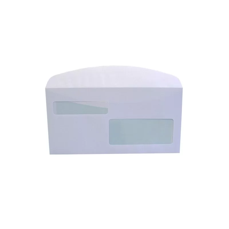 500 buste bianche 115x227mm 80g lembo gommato doppia finestra art.112 BLASETTI