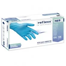 Conf 100 Guanti In Nitrile N69 taglia XXL azzurri EXTRAstrong Reflexx (Conf.10)