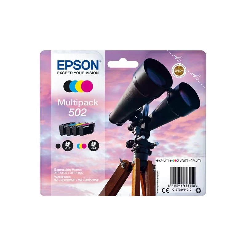 Epson Multipack 4 colori Binocolo 502_BK/C/M/Y