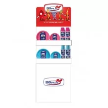 Espositore da terra Mini con piatti e bicchieri Reuse fucsia e turchese Dopla