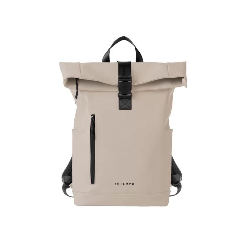 Zaino Roll-top Drop gomma antipioggia dim. 30x42x14cm crema InTempo