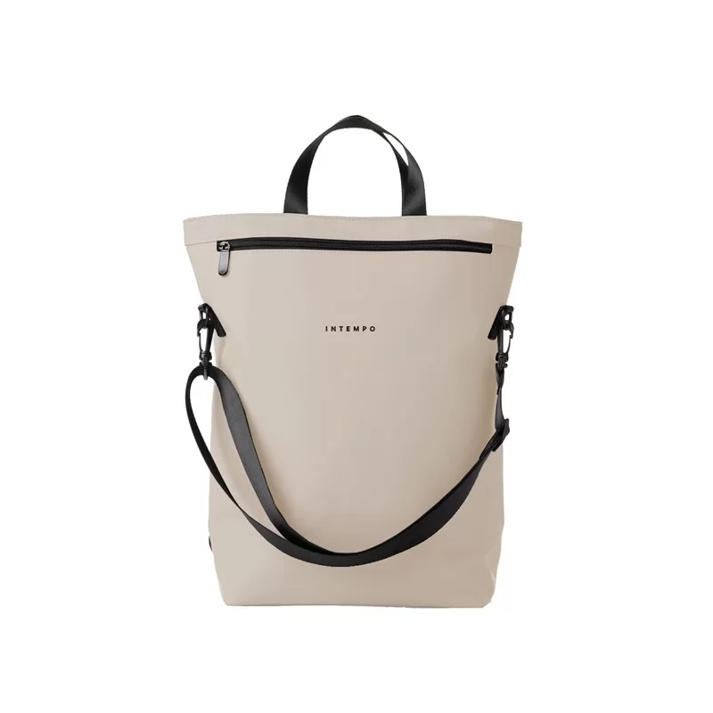 Borsa zainabile Drop gomma antipioggia dim. 30x44x14cm crema InTempo