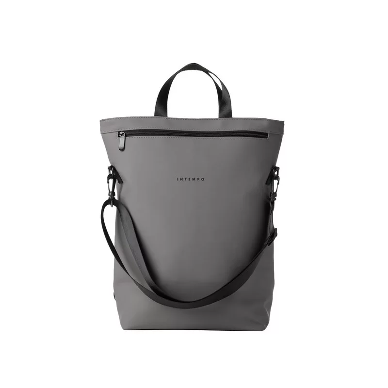 Borsa zainabile Drop gomma antipioggia dim. 30x44x14cm grigio InTempo