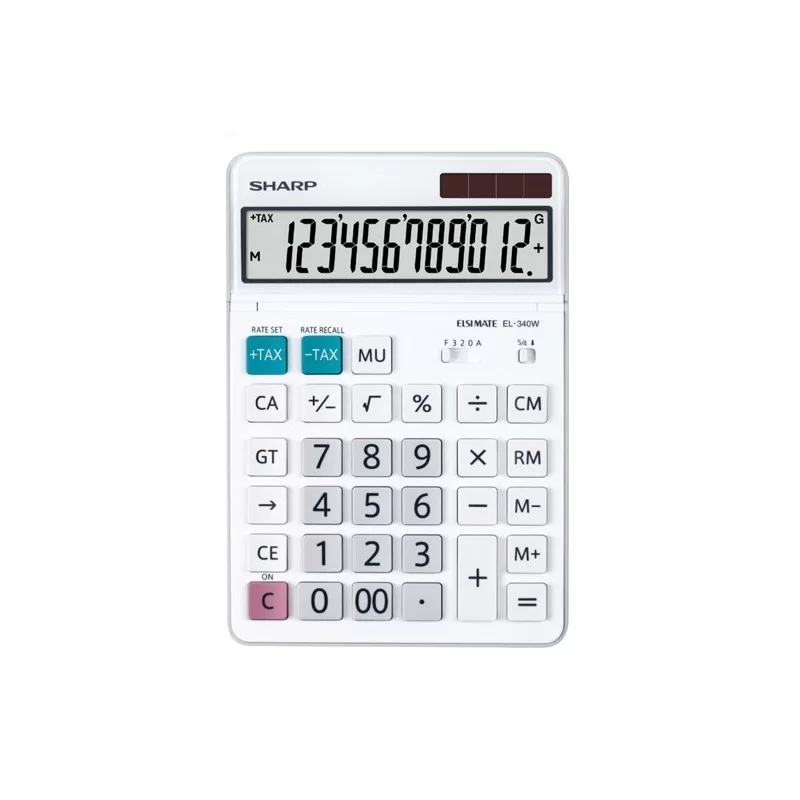 Sharp Calcolatrice da tavolo Bianca EL 340W 12 cifre