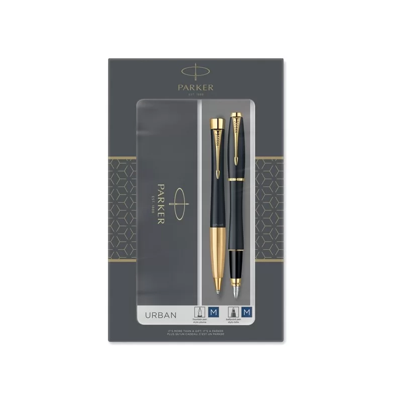 Gift Set sfera M + stilografica M Urban Muted Black GT Parker