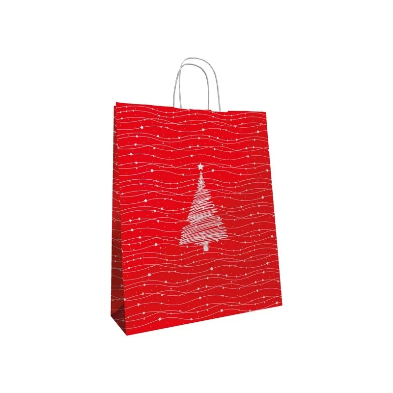 Blister 25 shopper in carta kraft 26x11x34,5cm albero natale Mainetti Bags FUORI CATALOGO