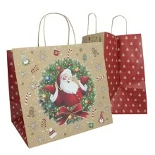 Blister 15 shopper in carta bio kraft 35x22x32cm Big Santa Mainetti Bags FUORI CATALOGO