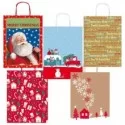Shopper carta kraft c/manici in carta ritorta 16x21x8cm fant. natale Sadoch (Conf.25) FUORI CATALOGO