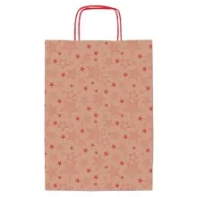 Shopper natale stelline rosse 16x8x21cm Sadoch (Conf.25) FUORI CATALOGO