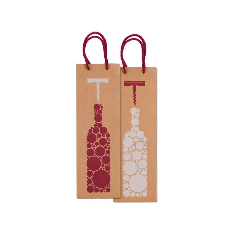 Portabottiglie natale carta kraft c/stampa fantasia 37x12x9cm Sadoch-stagionale (Conf.10) FUORI CATALOGO