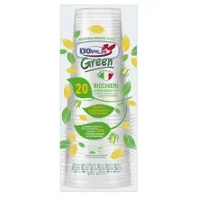 20 Bicchieri birra in PLA 390ml trasparenti Dopla