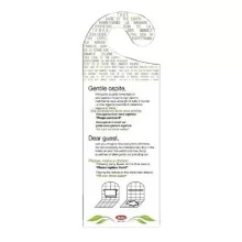 Conf. 20 Appendiporta hotel "cambio asciugamani" cartoncino plastificato Leone